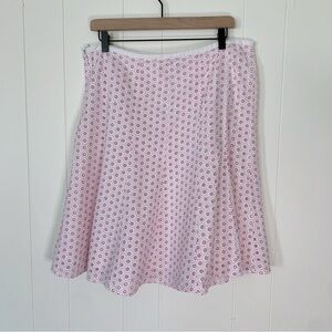 Sigrid Olsen White & Pink Eyelet Skirt 14